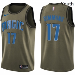 Youth Nike Orlando Magic 17 Jonathon Simmons Swingman Green Salute to Service NBA Jersey 