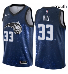 Youth Nike Orlando Magic 33 Grant Hill Swingman Blue NBA Jersey City Edition