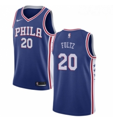 Mens Nike Philadelphia 76ers 20 Markelle Fultz Swingman Blue Road NBA Jersey Icon Edition