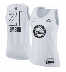 Womens Nike Jordan Philadelphia 76ers 21 Joel Embiid Swingman White 2018 All Star Game NBA Jersey