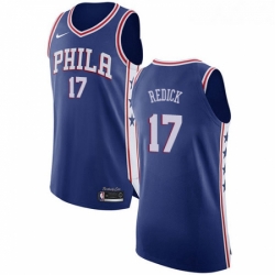 Womens Nike Philadelphia 76ers 17 JJ Redick Authentic Blue Road NBA Jersey Icon Edition 