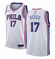 Womens Nike Philadelphia 76ers 17 JJ Redick Swingman White Home NBA Jersey Association Edition 