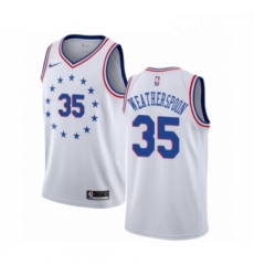 Womens Nike Philadelphia 76ers 35 Clarence Weatherspoon White Swingman Jersey Earned Edition 