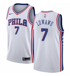 Womens Nike Philadelphia 76ers 7 Timothe Luwawu Authentic White Home NBA Jersey Association Edition