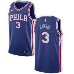 Youth Nike Philadelphia 76ers 3 Dana Barros Swingman Blue Road NBA Jersey Icon Edition