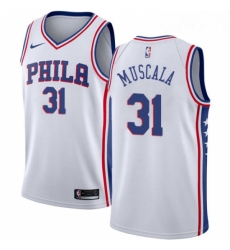 Youth Nike Philadelphia 76ers 31 Mike Muscala Swingman White NBA Jersey Association Edition 