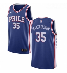 Youth Nike Philadelphia 76ers 35 Clarence Weatherspoon Swingman Blue Road NBA Jersey Icon Edition 