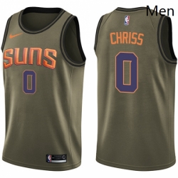 Mens Nike Phoenix Suns 0 Marquese Chriss Swingman Green Salute to Service NBA Jersey