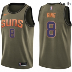 Youth Nike Phoenix Suns 8 George King Swingman Green Salute to Service NBA Jersey 