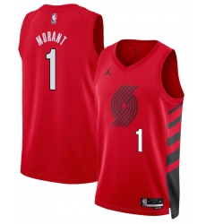 Men Portland Trail Blazers 1 Ja Morant Red 2026 Statement Edition Stitched Basketball Jersey Men Portland Trail Blazers 1 Ja Morant Red 2026 Statement Edition Stitched Basketball Jersey