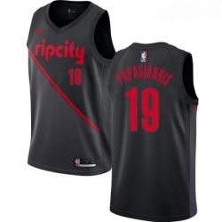 Mens Nike Portland Trail Blazers 19 Georgios Papagiannis Swingman Black NBA Jersey 2018 19 City Edition 