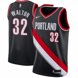 Mens Nike Portland Trail Blazers 32 Bill Walton Swingman Black Road NBA Jersey Icon Edition