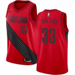 Mens Nike Portland Trail Blazers 33 Zach Collins Swingman Red Alternate NBA Jersey Statement Edition