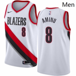 Mens Nike Portland Trail Blazers 8 Al Farouq Aminu Authentic White Home NBA Jersey Association Edition