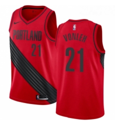 Womens Nike Portland Trail Blazers 21 Noah Vonleh Authentic Red Alternate NBA Jersey Statement Edition