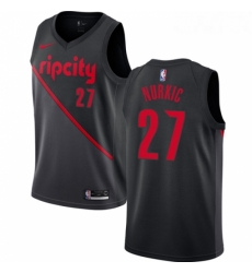 Womens Nike Portland Trail Blazers 27 Jusuf Nurkic Swingman Black NBA Jersey 2018 19 City Edition