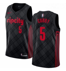 Womens Nike Portland Trail Blazers 5 Seth Curry Swingman Black NBA Jersey City Edition 