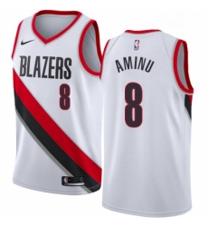 Womens Nike Portland Trail Blazers 8 Al Farouq Aminu Authentic White Home NBA Jersey Association Edition