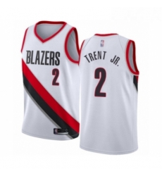 Womens Portland Trail Blazers 2 Gary Trent Jr Swingman White Basketball Jersey Association Edition 