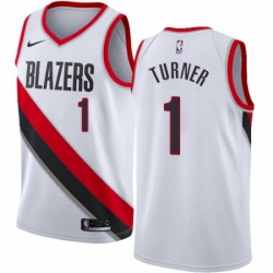 Youth Nike Portland Trail Blazers 1 Evan Turner Swingman White Home NBA Jersey Association Edition