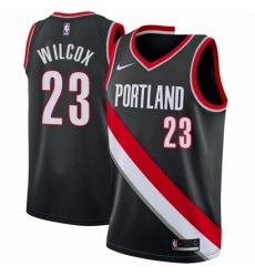 Youth Nike Portland Trail Blazers 23 CJ Wilcox Swingman Black Road NBA Jersey Icon Edition 