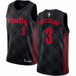 Youth Nike Portland Trail Blazers 3 CJ McCollum Swingman Black NBA Jersey City Edition