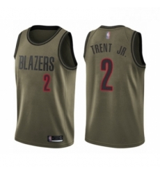 Youth Portland Trail Blazers 2 Gary Trent Jr Swingman Green Salute to Service Basketball Jersey 