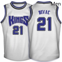 Mens Adidas Sacramento Kings 21 Vlade Divac Swingman White Throwback NBA Jersey