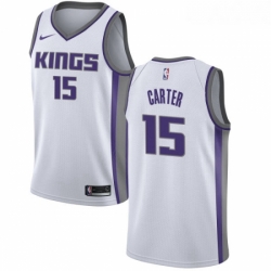 Womens Nike Sacramento Kings 15 Vince Carter Swingman White NBA Jersey Association Edition 