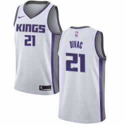 Youth Nike Sacramento Kings 21 Vlade Divac Authentic White NBA Jersey Association Edition