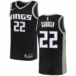 Youth Nike Sacramento Kings 22 Bruno Caboclo Swingman Black NBA Jersey Statement Edition 