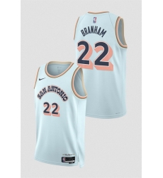 Men San Antonio Spurs 22 Malaki Branham Light Blue 2024 25 City Edition Stitched Basketball Jersey