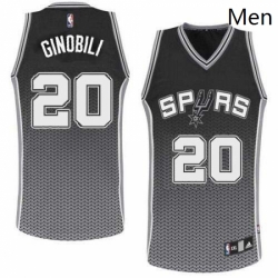 Mens Adidas San Antonio Spurs 20 Manu Ginobili Authentic Black Resonate Fashion NBA Jersey