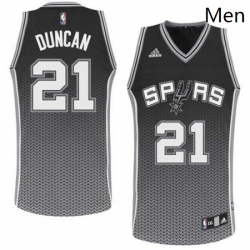 Mens Adidas San Antonio Spurs 21 Tim Duncan Swingman Black Resonate Fashion NBA Jersey