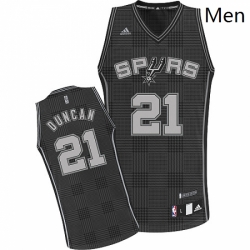 Mens Adidas San Antonio Spurs 21 Tim Duncan Swingman Black Rhythm Fashion NBA Jersey