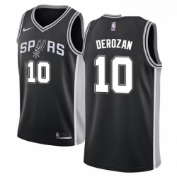 Mens Nike San Antonio Spurs 10 DeMar DeRozan Swingman Black NBA Jersey Icon Edition 