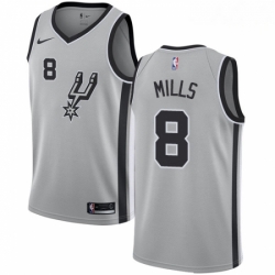 Mens Nike San Antonio Spurs 8 Patty Mills Swingman Silver Alternate NBA Jersey Statement Edition