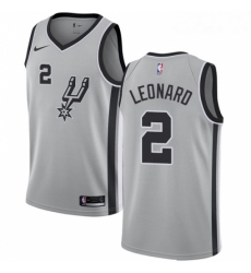 Womens Nike San Antonio Spurs 2 Kawhi Leonard Swingman Silver Alternate NBA Jersey Statement Edition