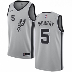 Womens Nike San Antonio Spurs 5 Dejounte Murray Authentic Silver Alternate NBA Jersey Statement Edition