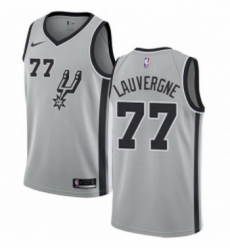 Womens Nike San Antonio Spurs 77 Joffrey Lauvergne Swingman Silver Alternate NBA Jersey Statement Edition 