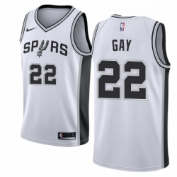 Youth Nike San Antonio Spurs 22 Rudy Gay Swingman White Home NBA Jersey Association Edition 