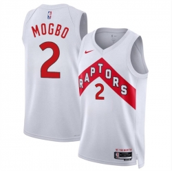 Men Toronto Raptors 2 Jonathan Mogbo White 2024 Draft Association Edition Stitched Basketball Jersey