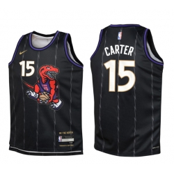 Men Toronto Raptors Vince Carter #15 Black City Swingman Stitched Jersey