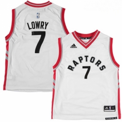 Mens Adidas Toronto Raptors 7 Kyle Lowry Swingman White NBA Jersey