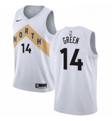 Mens Nike Toronto Raptors 14 Danny Green Swingman White NBA Jersey City Edition 