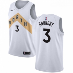 Mens Nike Toronto Raptors 3 OG Anunoby Swingman White NBA Jersey City Edition 