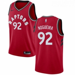 Mens Nike Toronto Raptors 92 Lucas Nogueira Swingman Red Road NBA Jersey Icon Edition