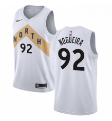 Mens Nike Toronto Raptors 92 Lucas Nogueira Swingman White NBA Jersey City Edition