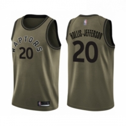 Mens Toronto Raptors 20 Rondae Hollis Jefferson Swingman Green Salute to Service Basketball Jersey 