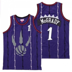 Raptors 1 Tracy McGrady Purple Gray Logo Retro Jersey 6